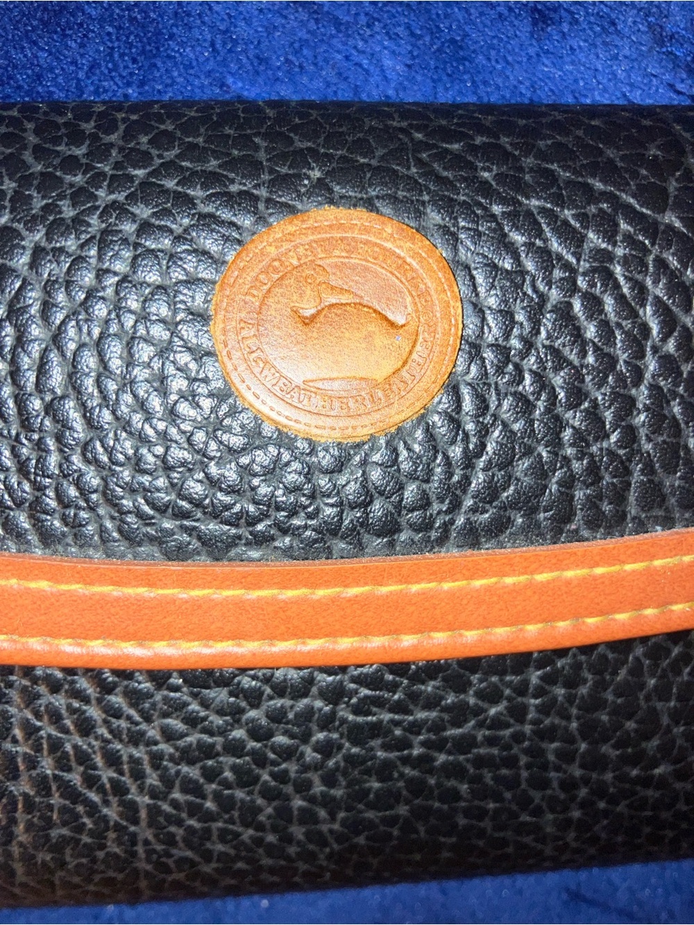 Dooney & Bourke Black Pebbled Leather Wallet with Tan Trim - Picture 10 of 16